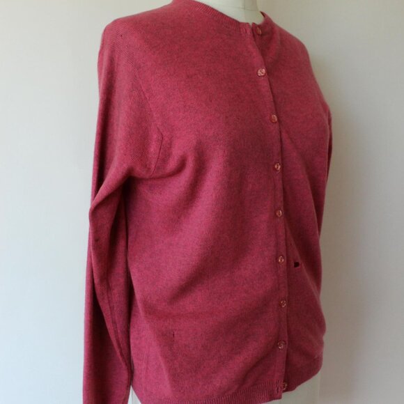 Vintage 1960s Sweater, Pink Cashmere Cardigan by Ballantyne, Size 36, Scotland - Picture 6 of 10